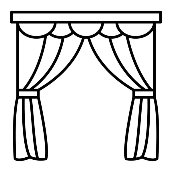 Window Curtains Icon Outline Illustration Curtain Vector Design Elements Web — Stock Vector