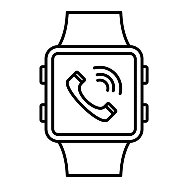 Smart Watch Icon Outline Smartwatch Smartphone Vector Illustration Isolated White — Stock Vector