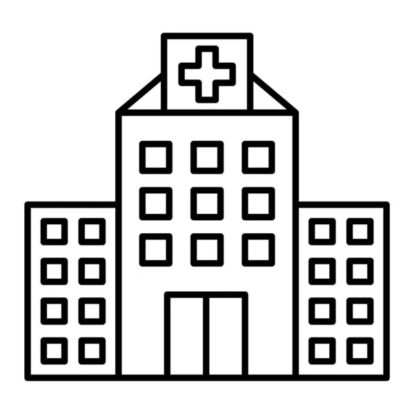 Hospital Building Icon Outline Medical Clinic Vector Symbol — Stock Vector