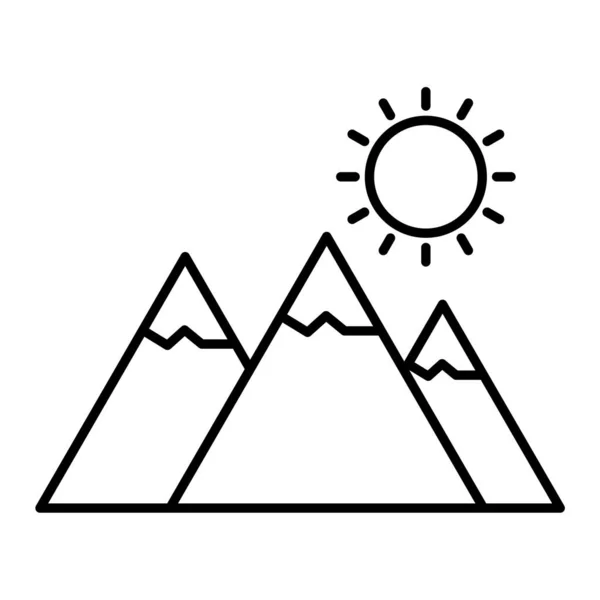 Ikon Gunung Garis Besar Ilustrasi Ikon Vektor Gunung Untuk Web - Stok Vektor