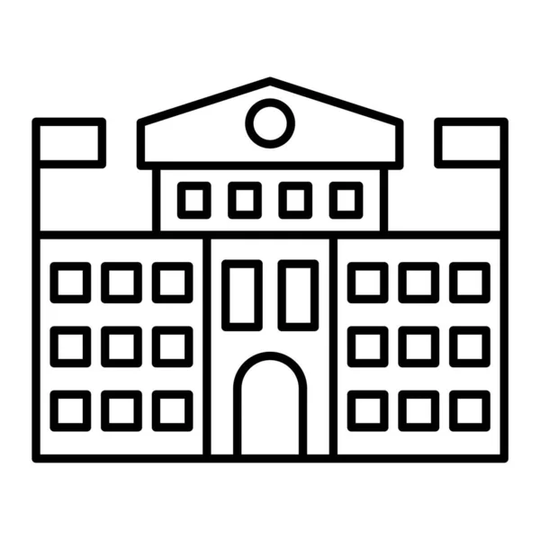 大学の建物のアイコン ウェブのための学校裁判所のベクトルアイコンの概要 — ストックベクタ