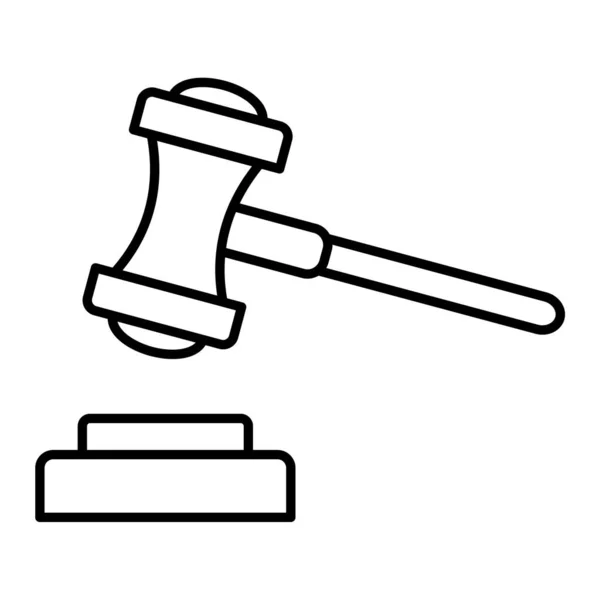 Gavel Ikon Bíró Vázlat Jog Aukció Vektor Szimbólum Készlet Illusztráció — Stock Vector