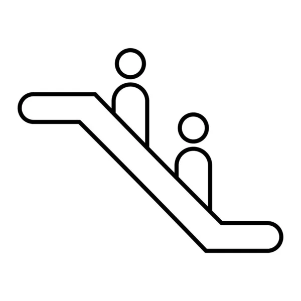 Значок Эскалатора Контурная Иллюстрация Вектора Человека Дизайна Стиля Заливки — стоковый вектор