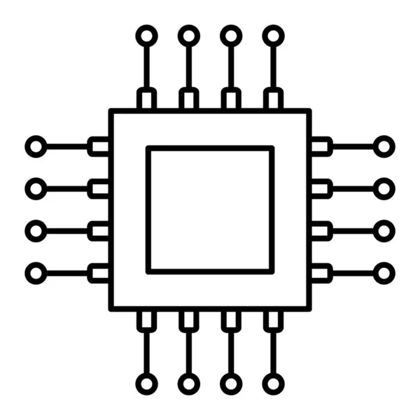 Processore Chip Icona Vettoriale Illustrazione — Vettoriale Stock