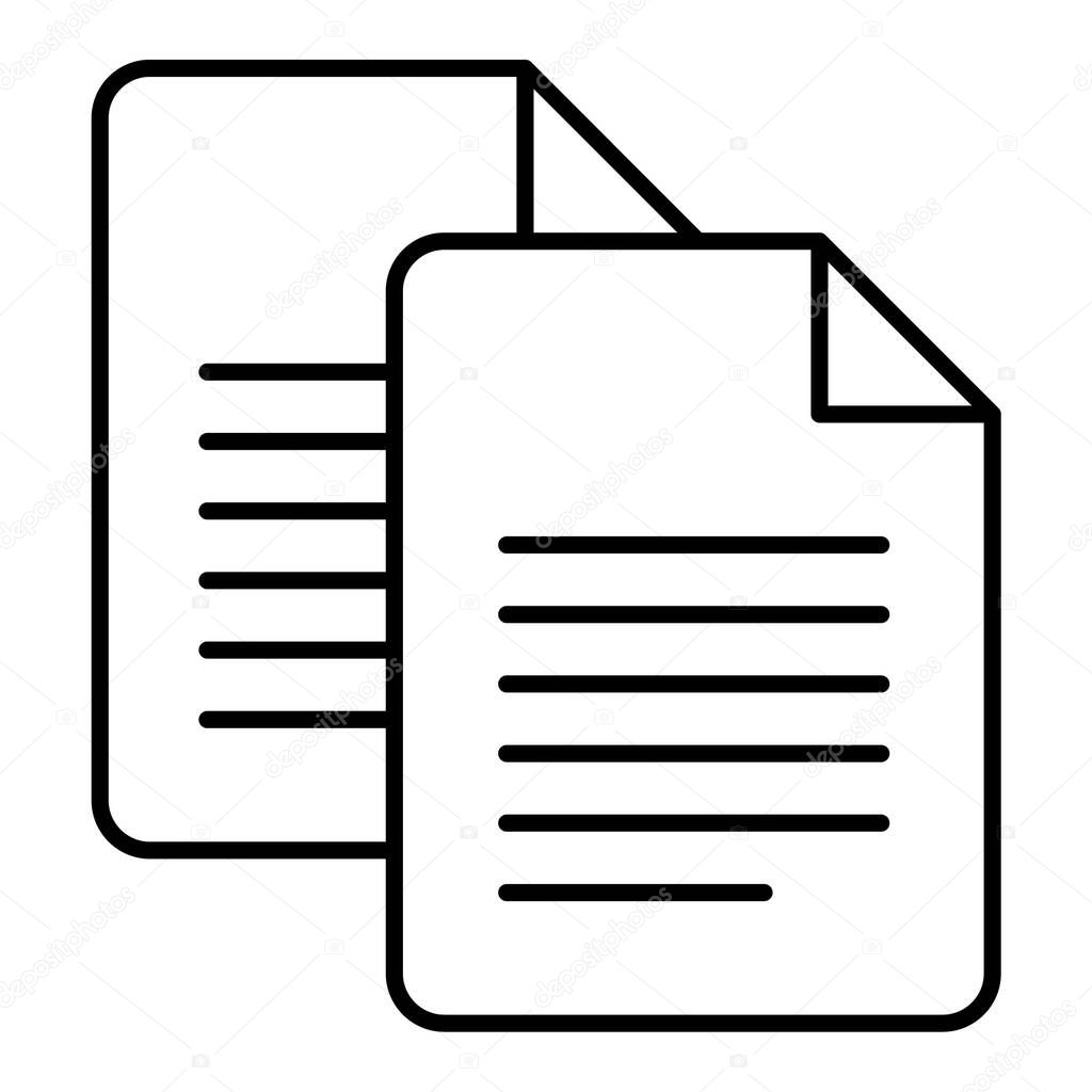 document file icon. outline illustration of paper vector icons for web