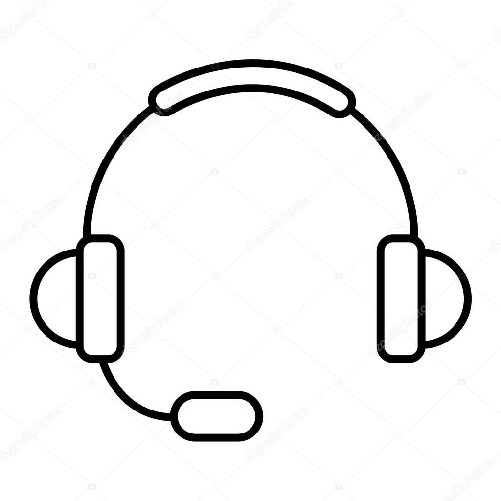 Headphones icon vector isolated on white background for your web and mobile app design, headphone logo concept