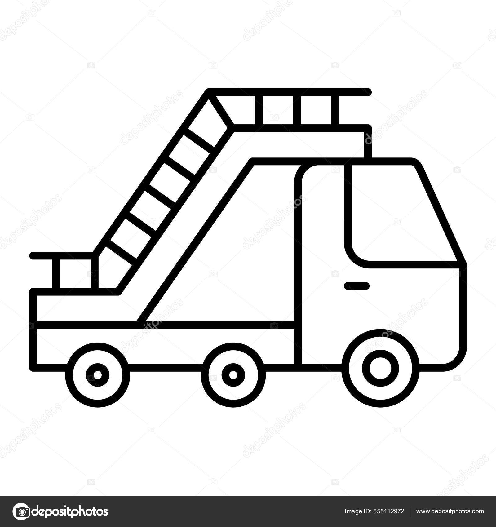 Vector Ladder Truck Outline Icon Design Stock Vector by ©MuhammadAtiq