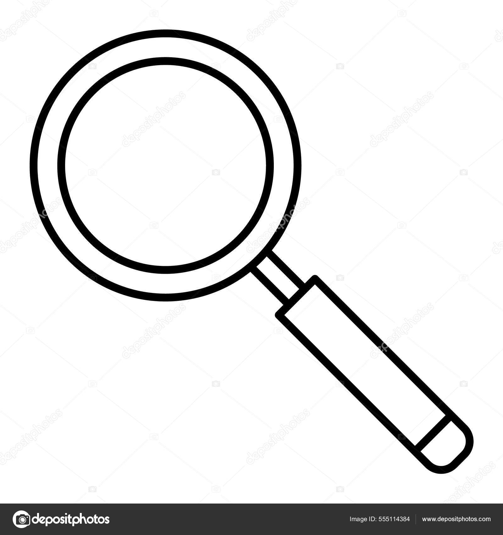 돋보기 아이콘입니다 유리를 찾아서 확대하고 주제를 확대하는 것입니다 흑백의 양식이다 스톡 벡터 - ©MuhammadAtiq  555114384, image size:1600x1700