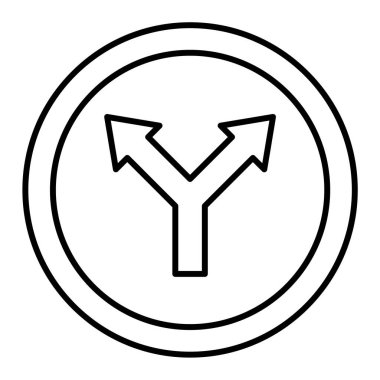 Yol işareti simgesi. özet yön ok vektör sembolü gösterimi