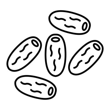 bir besin setinin siyah ve beyaz vektör çizimi