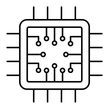 işlemci simge vektör çizim