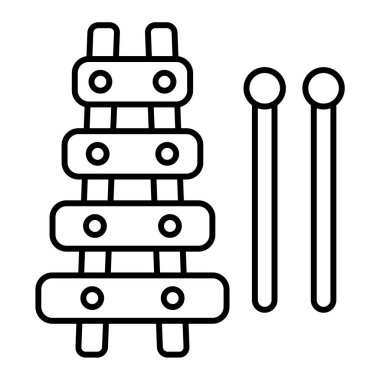 ksilofon vektör ince çizgi simgesi