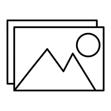 Fotoğraf ikonu. Web için galeri vektör simgelerinin özet çizimi