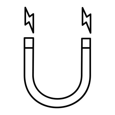 Ağ ve mobil uygulama tasarımı, at nalı logosu konseptiniz için beyaz arkaplanda izole edilmiş mıknatıs simgesi vektörü