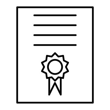 Sertifika. Web simgesi basit illüstrasyon