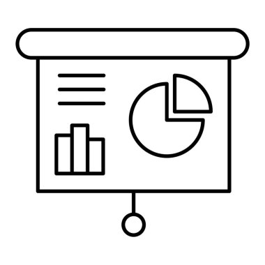 iş ve finans çizgisi simgesi, vektör illüstrasyonu