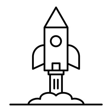 roket fırlatma simgesi vektör çizimi