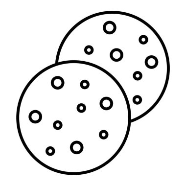 Kurabiye ikonu. Web için ekmek vektör simgelerinin özet çizimi