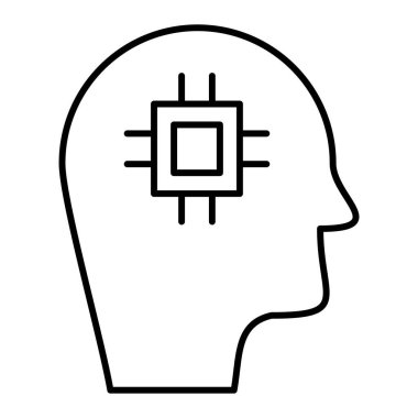 Çip simgesi vektör illüstrasyonlu beyin