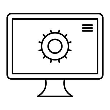 Bilgisayar monitörü simgesi. özet vektör illüstrasyonu