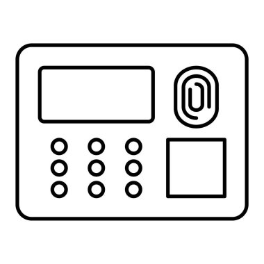 Hesap makinesi simgesi. Ağ için atm vektör simgelerinin özet çizimi