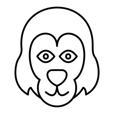 şirin hayvan yüzü simgesi, vektör illüstrasyonu