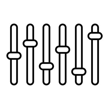 ses eşitleyici simgesi. Beyaz arkaplanda izole edilmiş web tasarımı için ses karıştırıcı vektör simgelerinin basit çizimi