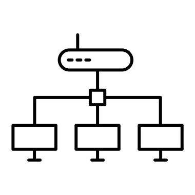 ağ paylaşım çizgisi simgesi, vektör illüstrasyonu