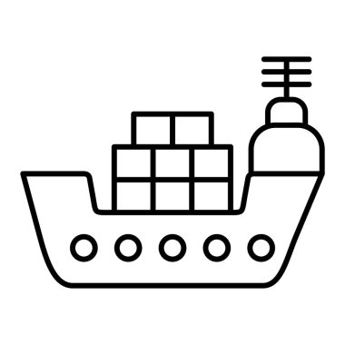 Gemi. Web simgesi basit illüstrasyon