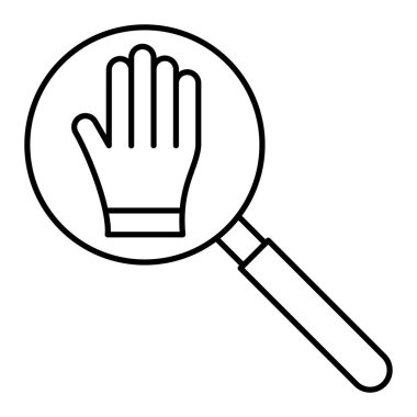 Büyüteç simgesi. Beyaz arkaplanda izole edilmiş web tasarımı için el ele büyüteç sembolü