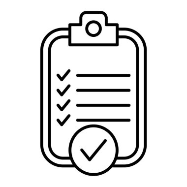 Kontrol listesi simgesi. Web için pano vektör simgelerinin özet çizimi