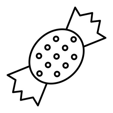 Şeker ikonu. Beyaz arkaplanda patlamış mısır vektör çizimi