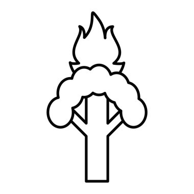 Ateş simgesindeki ağacın vektör illüstrasyonu