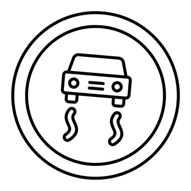 Araba park etme ikonu. Taksi vektör işaretinin ana hatları