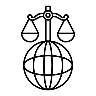 Seo ve denge sembolünün vektör çizimi. Hukuk ve adalet geçmişi..