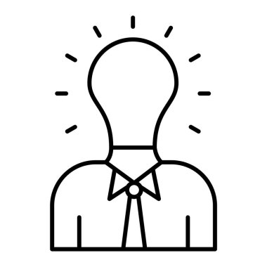 Fikir çizgisi ikonu olan bir iş adamı. vektör illüstrasyonu