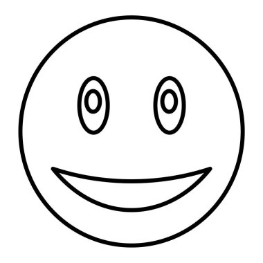 Gülen surat simgesi. Web için mutlu gülen vektör simgelerinin özet çizimi