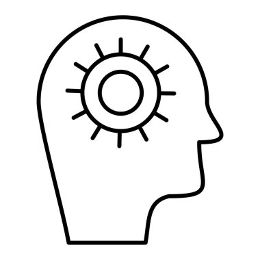 Beyin ikonu vektör illüstrasyon tasarımlı insan kafası