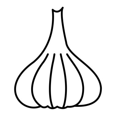 Sarımsak ikonu. El çizimi vektör illüstrasyonu.