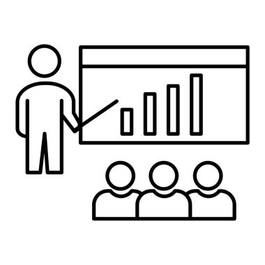 İş sunum simgesi vektör illüstrasyonu
