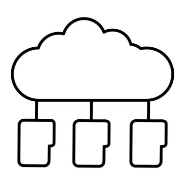 Bulut hesaplama teknolojisi ikon vektör çizimi tasarımı