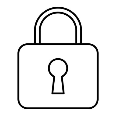 Asma kilit simgesi. Güvenlik sembolü. vektör illüstrasyonu