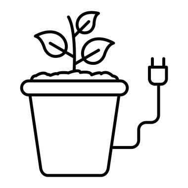 Yapraklı bitki ve dolgu vektör illüstrasyon tasarımı