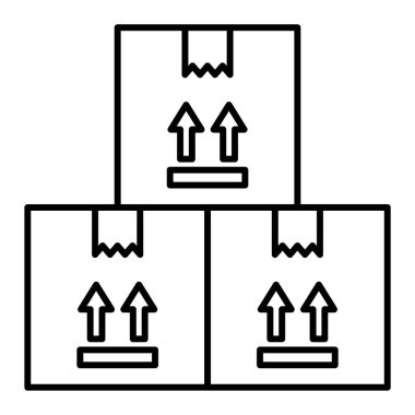 karton kutular ve kutu vektör illüstrasyonlu paket