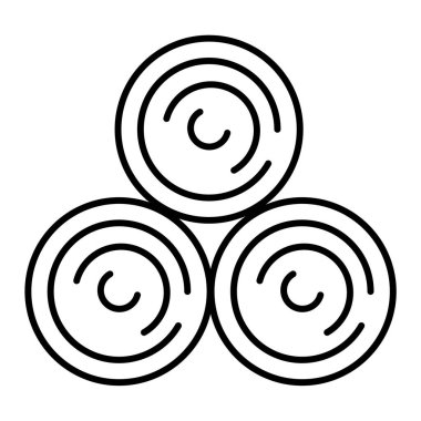 Çember simgesinin ana hatları. İnce çizgili bir çizim. beyaz arkaplanda izole.