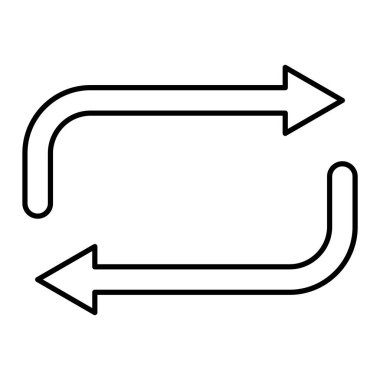 Ok simgesi vektörü. İnce çizgi işareti. izole edilmiş sınır sembolü çizimi