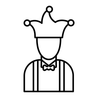 Beyaz arkaplan üzerinde adam simgesi, çizgi vektör illüstrasyonu