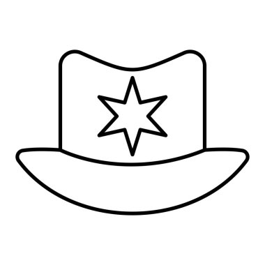 Şapka ikonu. Web için kovboy vektör simgelerinin özet çizimi