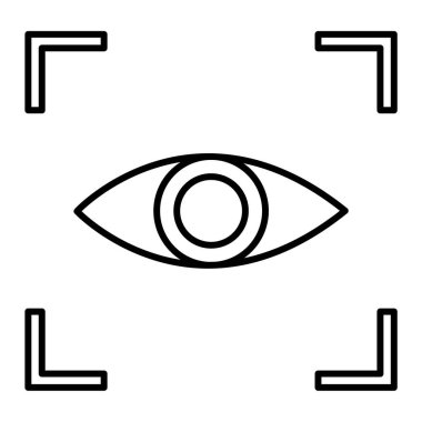 Göz çizgisi sembolü. Beyaz arka planda birinci sınıf kalite izole edilmiş. İnce bir özet. vektör illüstrasyonu