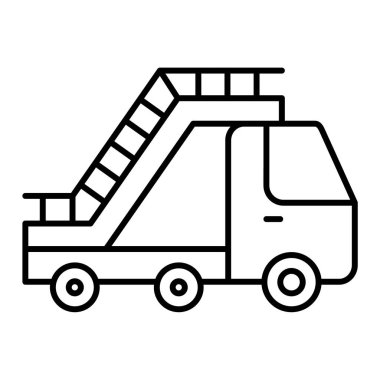 Vektör Merdiven Kamyonu Özet Simgesi Tasarımı